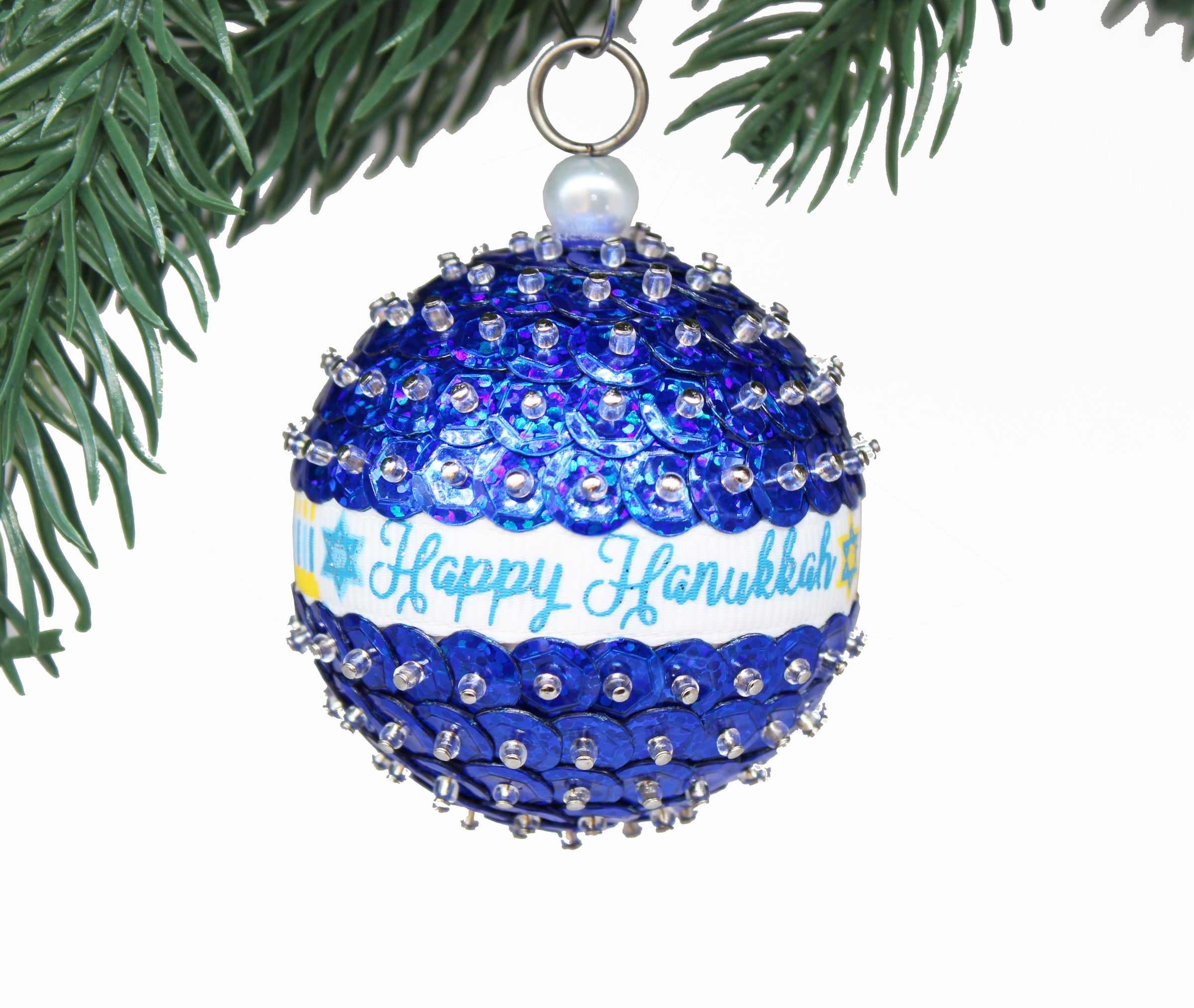 ＃333 ネイビーブルー✴聖夜✴クリスマス✴レジンヘアゴムキーホルダーブローチ Hanukkah and Chrismukkah Ornaments | Holidays Lane