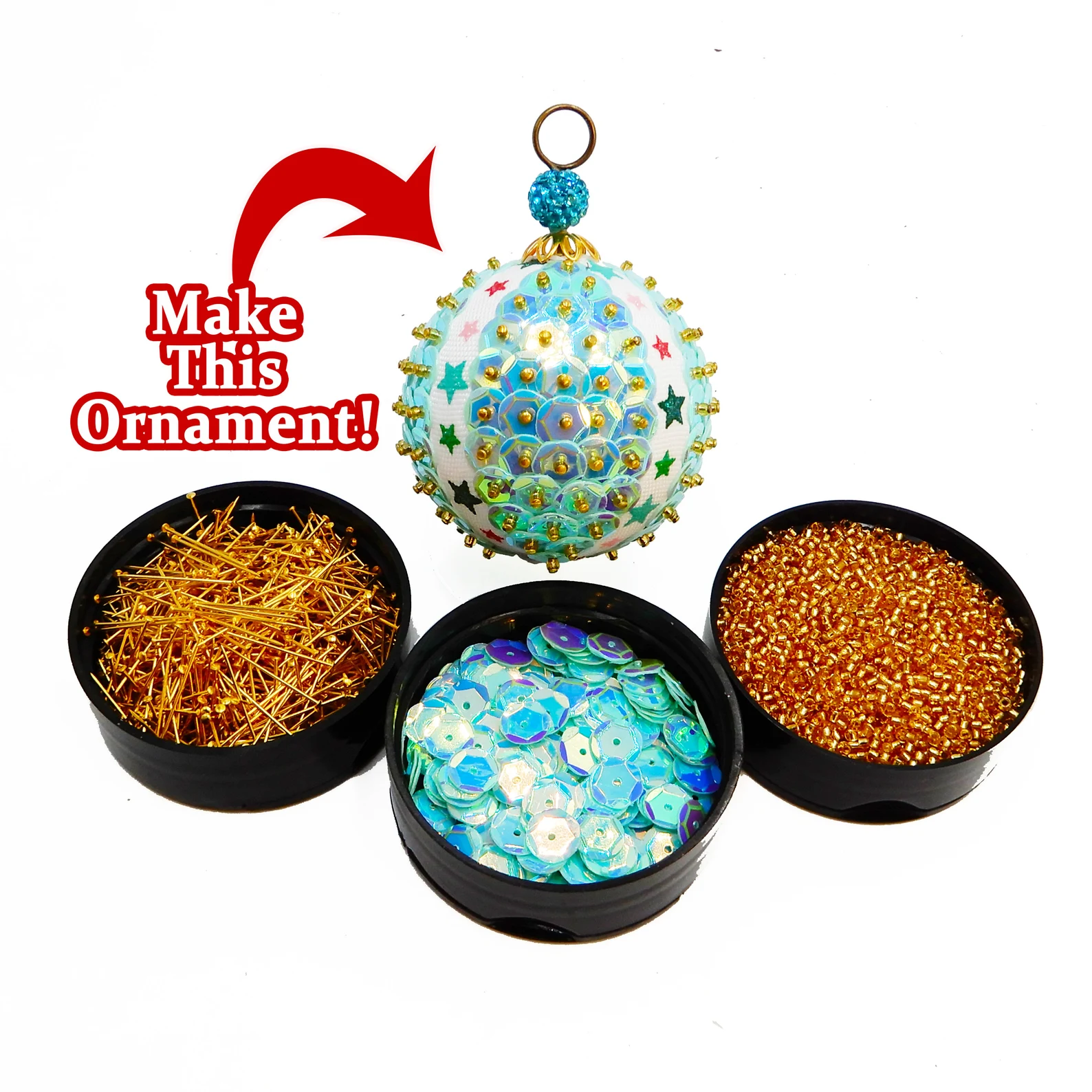 Vintage sequin christmas ornament kits sales