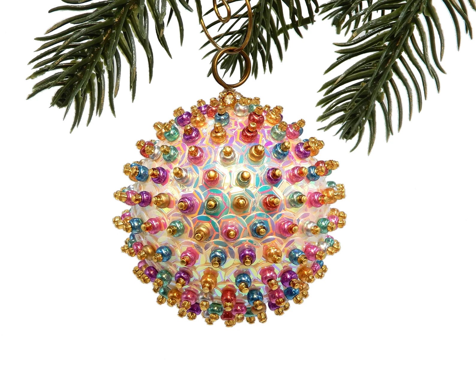 Neiman Marcus Beaded Czech STAR/SNOWFLAKE Glass Christmas Ornament GABLONZ high quality Rare!